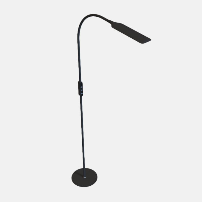 Light and Vision Black Lumina floor lamp with flexible gooseneck